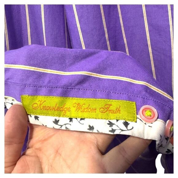 ROBERT GRAHAM mens size XL Embroidered Purple Cotton Long Sleeve Casual Shirt - Picture 3 of 4